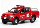 1:43 Red Fire Dept. Diecast Mitsubishi Triton L200 Pickup Model