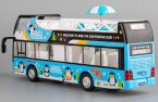 Blue Polar Travel Diecast Double Decker Sightseeing Bus Toy