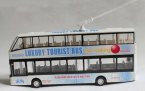1:32 Scale Kids White Die-cast Double Decker Trolley Bus Toy