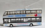 1:32 Scale Kids White Die-cast Double Decker Trolley Bus Toy