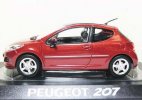 Red 1:43 Scale NOREV Diecast Peugeot 207 Model