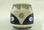 1:36 Scale Blue-White VW School Bus Model