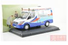 1:76 White-Blue Oxford Diecast Mercedes-Benz Ice Cream Van Model