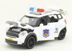 Kids Police 1:32 Scale White Diecast Mini Cooper Car Toy