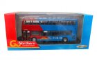 Red-Blue 1:76 Scale CMNL London Double Decker Bus Model