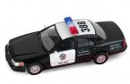 Kids Black / White Police Theme Diecast Ford Crown Victoria Toy