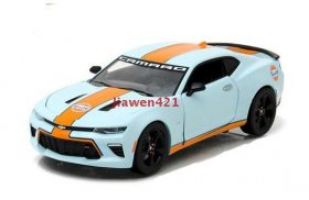 Gulf 1:24 Blue-Orange Diecast 2017 Chevrolet Camaro SS Model