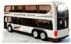 1:48 Scale Red / White / Blue Alloy Double Decker Tour Bus Model