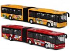 Red / Blue / Yellow Pull-Back Function Diecast Articulated Bus