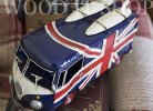 British Style Blue Tinplate Made Vintage VW Bus Model