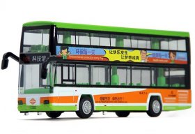 Kids Green / Red Die-Cast Hong Kong Double Decker Bus Toy