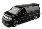 Black / White / Blue 1:32 Scale Kids Diecast Nissan Elgrand Toy