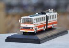 White-Orange 1:76 Diecast BeiJing SK561G Articulated Trolley Bus