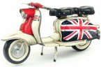 1:6 Union Jack Painting Retro Tinplate Vespa Scooter Model