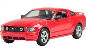 Red / Yellow 1:24 Scale Welly Diecast 2005 Ford Mustang GT