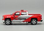 Red 1:46 Fire Dept Diecast Chevrolet Silverado Pickup Truck Toy