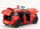 Red 1:32 Scale Fire Engine Kids Diecast Mini Cooper Car Toy