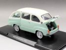 White-Blue 1:24 Whitebox Diecast 1960 Fiat 600 Multipla Model