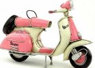 Yellow / Pink 1:8 Vintage Tinplate 1965 Vespa Scooter Model