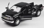 1:24 Welly Black / Silver Diecast Chevrolet Silverado Pickup