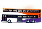 Purple-Orange Tiny Diecast Volvo B9TL Double Decker Bus Model