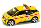 1:64 Scale Yellow Tiny Diecast BMW I3 Airport Patrol Model