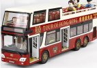 1:42 Red Hong Kong Sightseeing Diecast Double Decker Bus Toy
