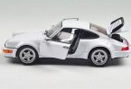 White / Black 1:24 Scale Welly Diecast Porsche 964 Turbo Model