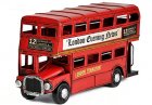 Red 7 Inch NO.12 Retro 1905 London Double Decker Bus Model