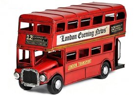 Red 7 Inch NO.12 Retro 1905 London Double Decker Bus Model