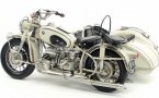 Medium Scale White Handmade Tinplate 1960 BMW R60 Sidecar Model