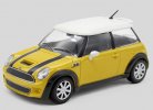 Yellow / Red 1:24 Scale Bburago Diecast Mini Cooper S Car Model