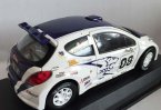 White 1:24 Scale Diecast PEUGEOT 207 Super 2000 Model