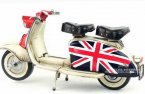 1:6 Union Jack Painting Retro Tinplate Vespa Scooter Model