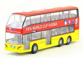 Red-Yellow 2018 Russia World Cup Diecast Double Decker Bus Toy