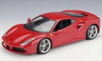 White / Red 1:18 Scale Bburago Diecast Ferrari 488 GTB Model