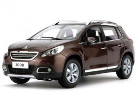 Red / White / Brown 1:18 Scale Diecast Peugeot 2008 SUV Model