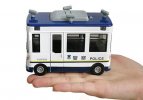 Pull-back Function Kid White-Blue Floating Police Office Bus Toy