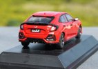 1:43 Scale Red / Black Diecast 2021 Honda Civic Hatchback Model