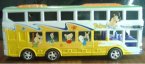 Kids Yellow-White Plastic Cartoon Double Decker Bus Toy