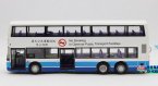 1:64 Scale White-Blue 80M Hong Kong Double-Decker City Bus