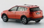 White / Red / Orange 1:18 Scale Diecast 2014 Toyota RAV4 Model