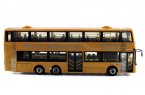 Green / Yellow 1:42 Die-Cast WUZHOULONG Double-Deck Bus Model