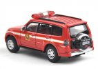 1:64 Scale Red Fire Dept Diecast Mitsubishi Pajero SUV Model