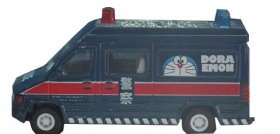 Kids Mini Scale Deep Blue Police Theme Doraemon Bus Toy