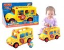 Fisher Price Kid Yellow Plastic School Bus With Cartoon Figures