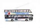 1:32 Scale Kids White Die-cast Double Decker Trolley Bus Toy