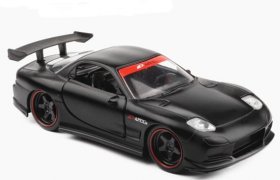 Black / White Jada 1:32 Scale Kids Diecast Mazda RX-7 Toy