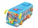 Blue Kids Cartoon Design Music Educational School Bus Toy