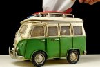 Handmade Red / Green Medium Scale Tinplate VW Bus Model